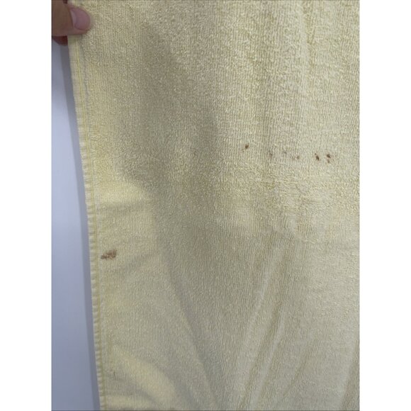 3 Vintage Irregulars Yellow Bath Towels Embroidered Flower Hand Towel Retro - Picture 10 of 14
